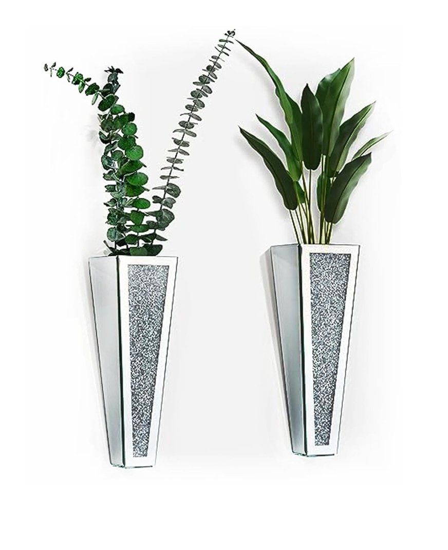Crystal Wall Vase Hanging Flower-vase, Set of 2
