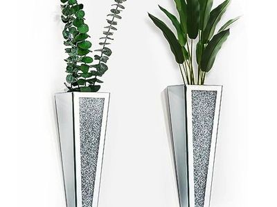 Crystal Wall Vase Hanging Flower-vase, Set of 2