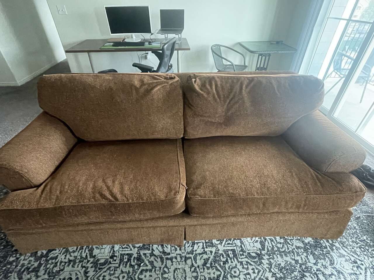 Feather Down Brown Couch