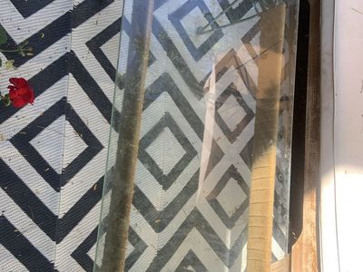 Glass Top for Patio Table or Desk - Rectangular with Wrapped Metal Frame