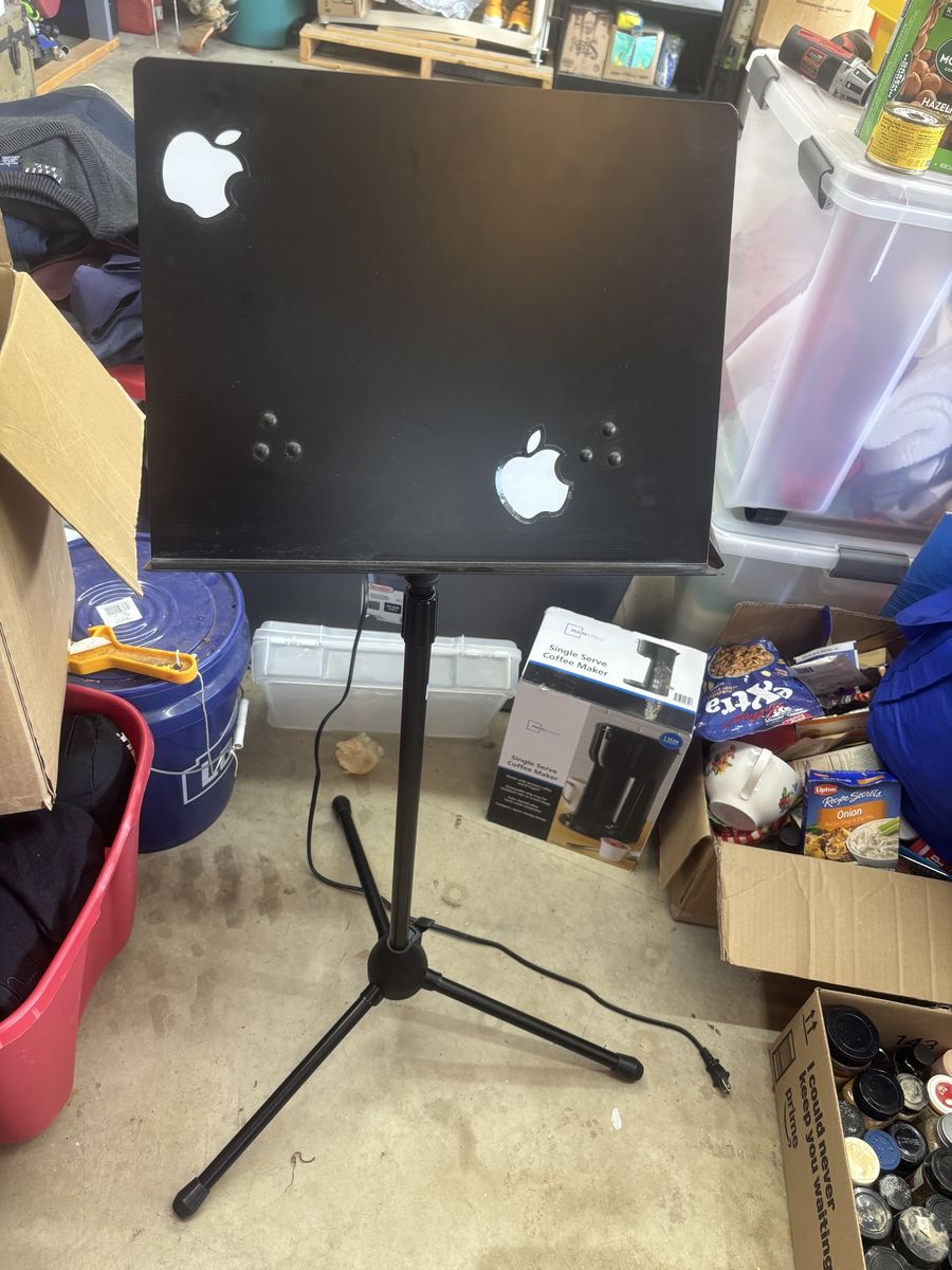 Black Metal Sheet Music Stand with Tripod Base