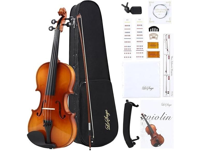 LeSage 1/4 Size Professional Violin for Kids – Performance Grade Student Instrument