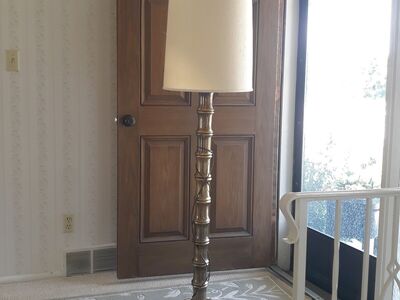 Vintage Leviton Faux Bamboo Floor Lamp Brass USA