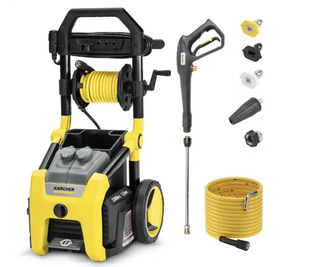 KARCHER 2300 PSI 1.2 GPM K2300PS Electric Power Pressure Washer with Turbo, 15-Degree, 40-Degree and Soap Nozzles