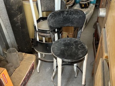 3 Vintage Metal Stools