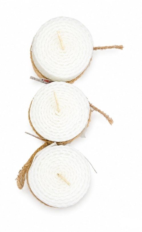 LACASER 3 Pack Rolled Beeswax Candles with Cotton Wick – Natural Honeycomb Wax Candles
