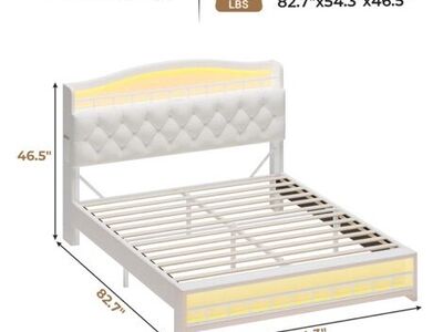 Full Bedframe w/ Charging Ports & LEDs