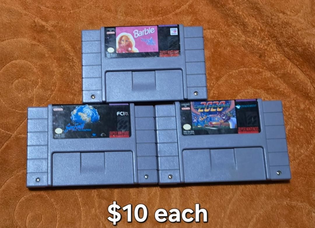 Nintendo sNes games $10 each including 