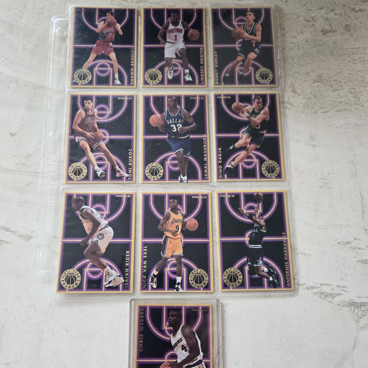 93 fleer first year phenoms full set b ball cards