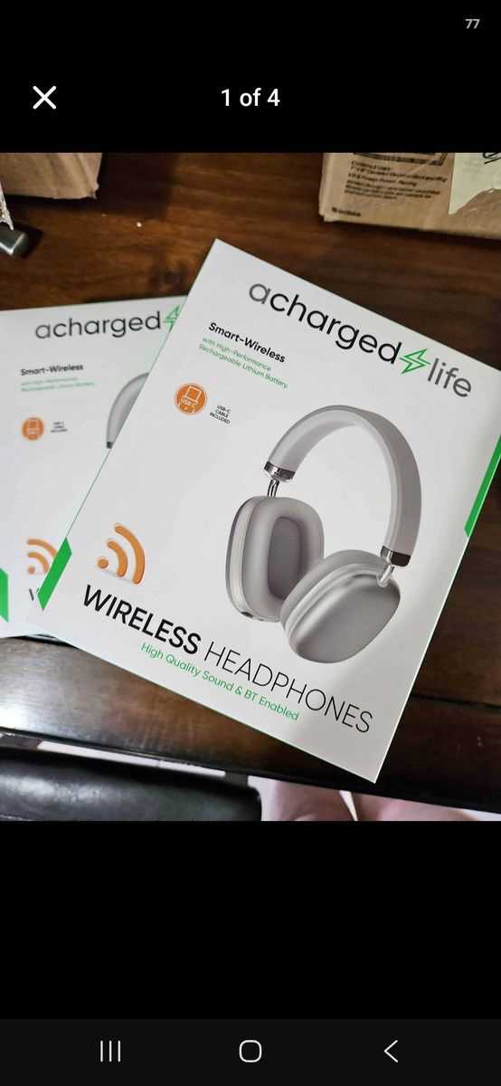 ACharged Life Smart-Wireless Over-Ear Headphones – Grey (Brand New)