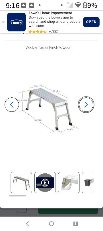 I have two of them for $50 each or $90 for both. Werner 12in. x 39.5in. Aluminum Work Platform Scaffolding Ladder, 225lb Capacit