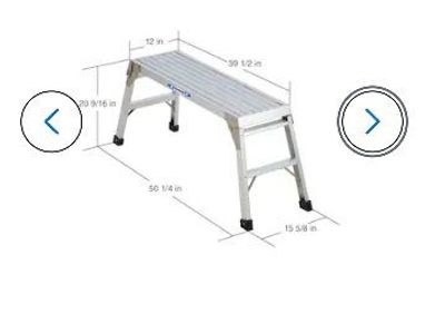 I have two of them for $50 each or $90 for both. Werner 12in. x 39.5in. Aluminum Work Platform Scaffolding Ladder, 225lb Capacit