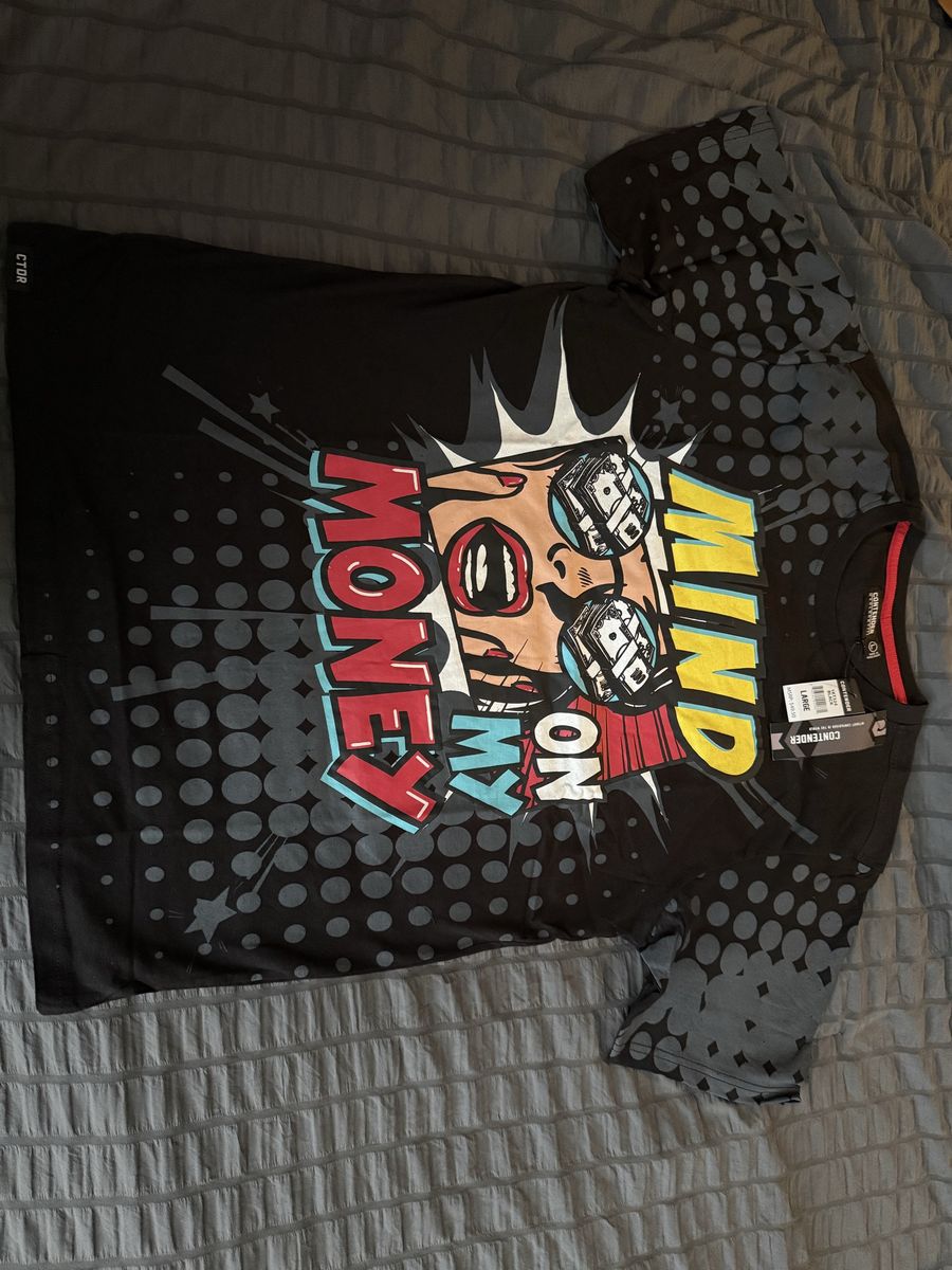 Contender Men's Black "Money On My Mind" Graphic T-Shirt - Size Large