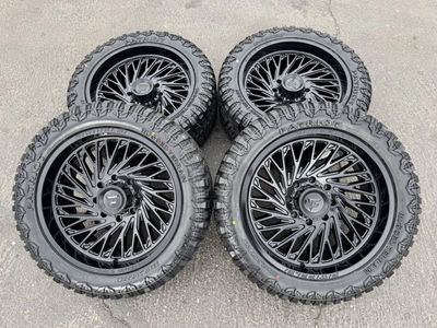 New 33x12.50r22 Patriot RT Fittipaldi FA15 Gloss Black 8x180 Chevy Silverado 2500 3500 Duramax 2011+ GMC wheels and tires 8 lug