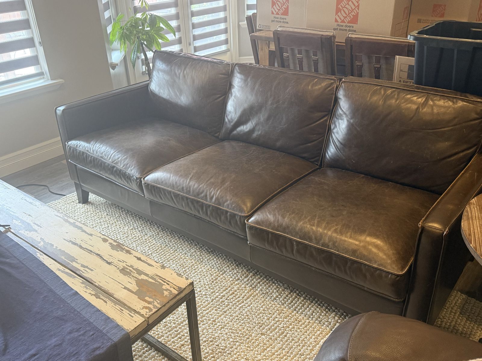 Genuine Leather Sofa Rich Brown