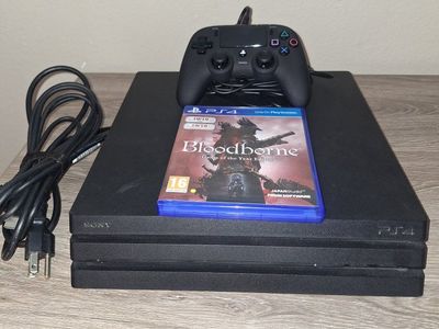 Sony PlayStation 4 Pro Console Bundle with Controller, Power Cable, and Bloodborne GOTY Edition