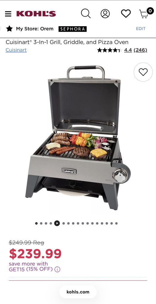 Cuisinart® 3-In-1 Grill, Griddle, and Pizza Oven