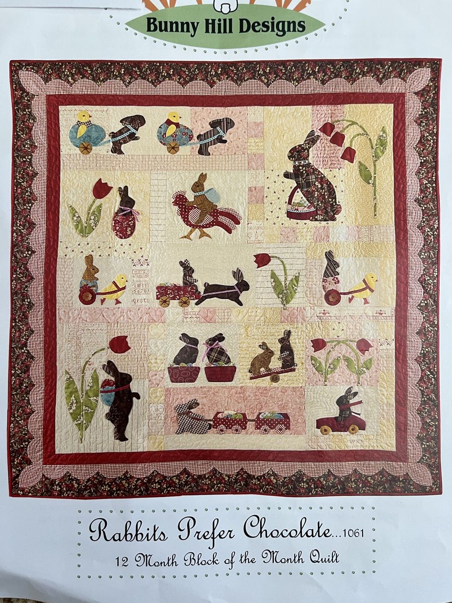 Rabbits Prefer Chocolate Quilt Kit - 12 Month - Block of the Month Kit