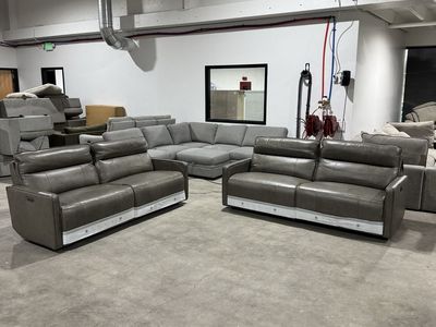 NEW* TOP GRAIN SOFA SET ELECTRIC RECLINERS
