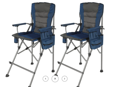 New in box Set of 2 .. 31-Inch Extra Tall Folding Chair, Tall Camping Chair With High Back,