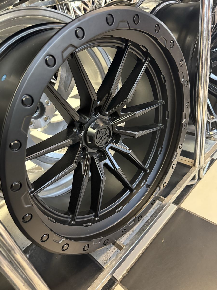 Brand new set of 4 wheels Lock Off-Road Matte Black w/Matte black ring 22x10