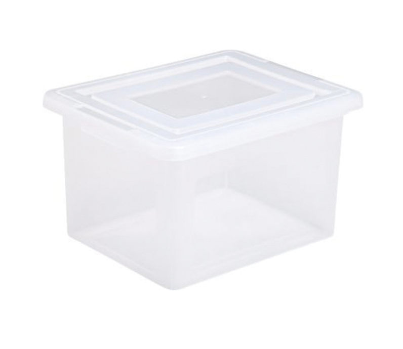 NEW Pack of Four Bins Iris Fb-21e File Storage Box, 18.1 In L, 14.3 In W, 10.8 In H, Plastic, Clear