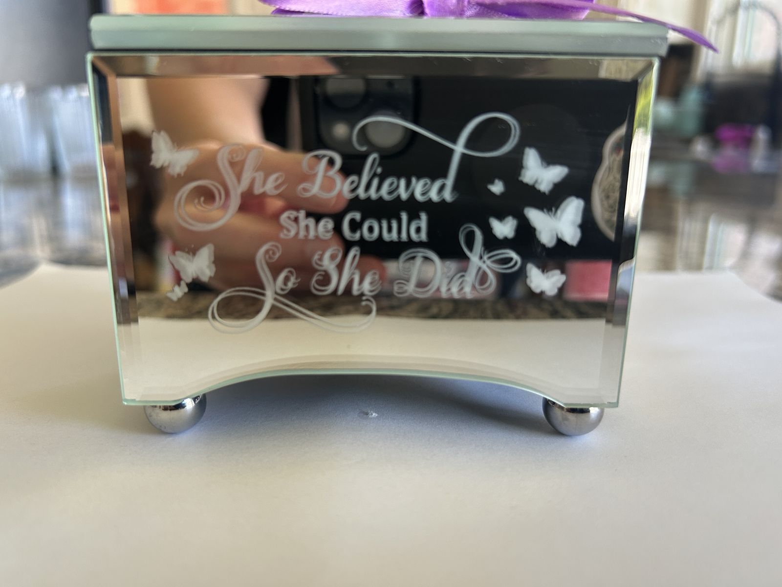 She Believed She could Mirrored Music Box