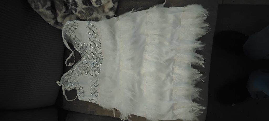 mini skirt feather dress size small