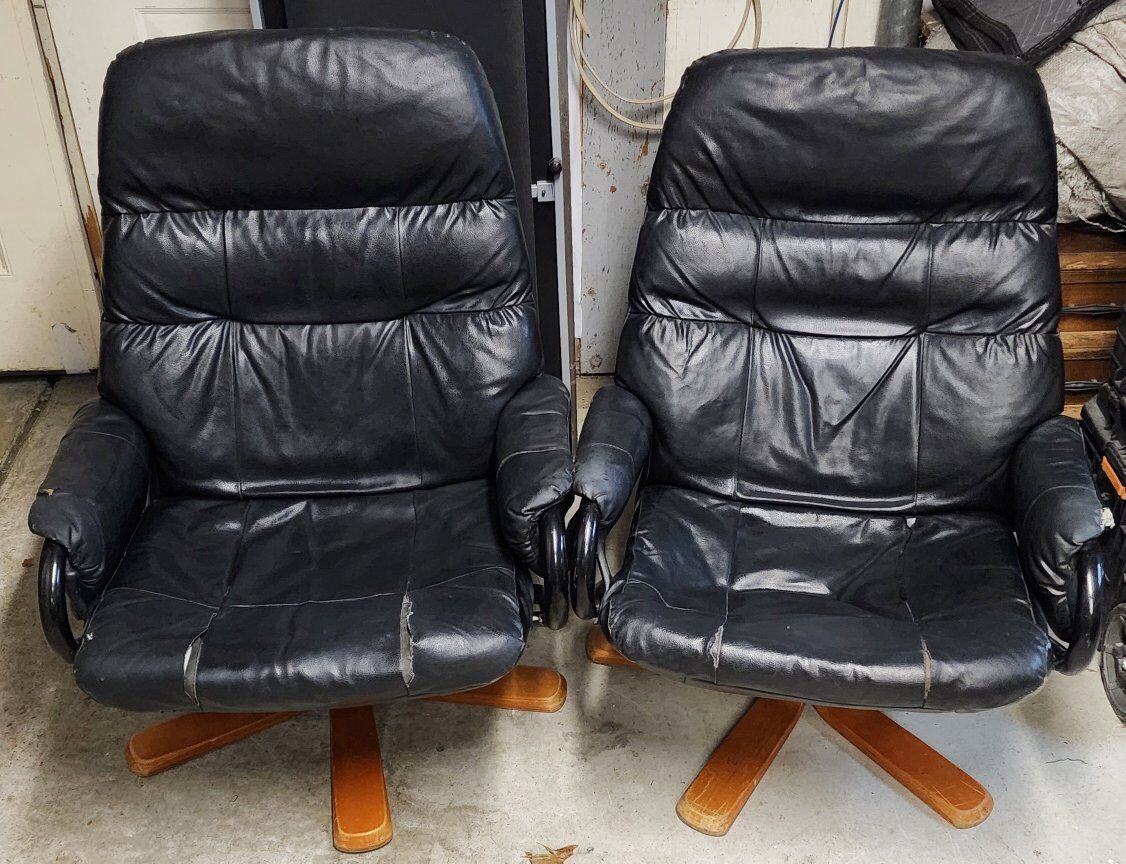 Leather Reclining Chairs - Both for $20