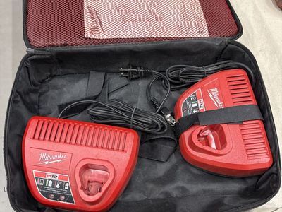 Milwaukee M12 Battery Chargers (2) with Carry Case