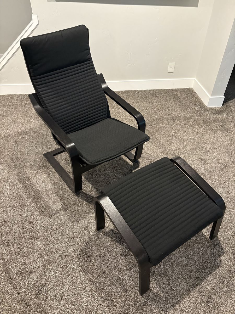 Ikea Armchair + Ottoman Poaeng