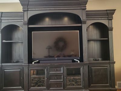 FREE -FREE- Large Dark Brown Wooden Entertainment Center Wall Unit FREE - FREE