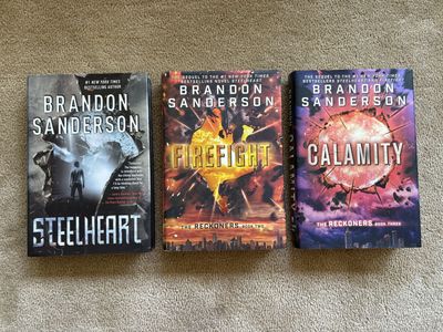 The Reckoners Trilogy, by Brandon Sanderson (hardcovers)