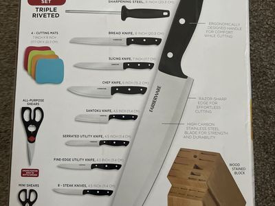 Knife set in holder