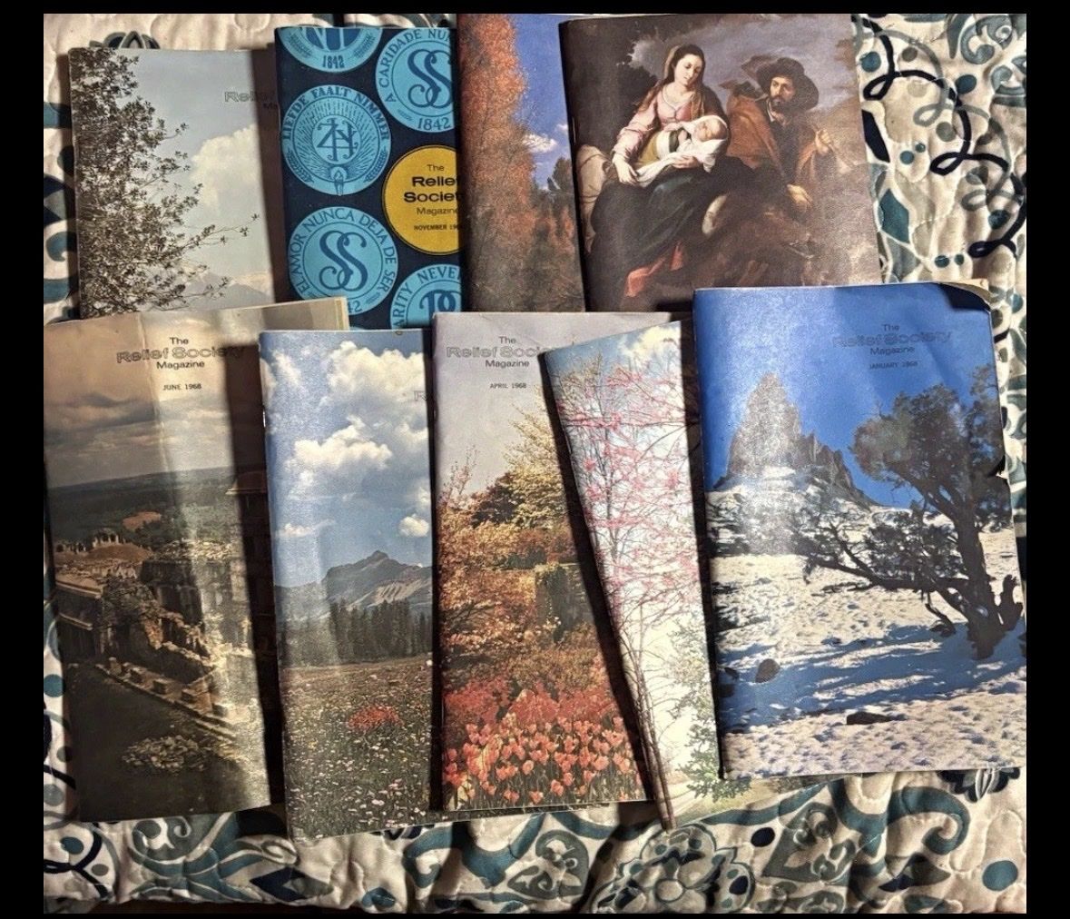 The Relief Society Magazine Lot of 9 Vintage Paperback Magazine LDS Church