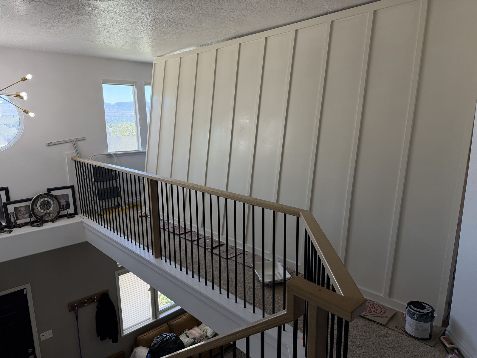 Black Metal Balusters with 14’ White Oak Hand Rail