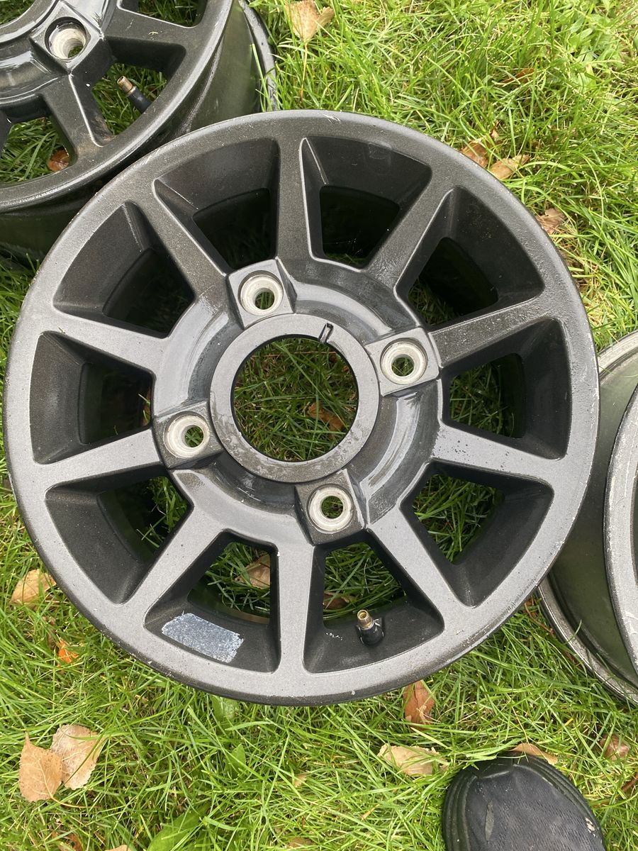 Set of Used ATV Wheels Rims 4-Hole Spoke Design came off a  Polaris side by side nothing wrong with the rims just went with a di