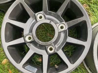 Set of Used ATV Wheels Rims 4-Hole Spoke Design came off a Polaris side by side nothing wrong with the rims just went with a di