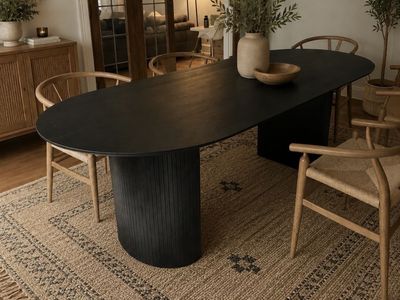 New World Market Brushed Black Dining Table