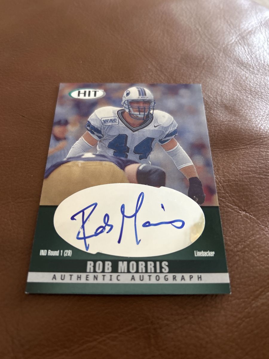 2000 BYU Cougars Rob Morris Authentic Autograph HIT Hand Signed Auto Football Card Certified