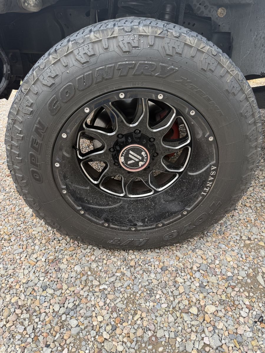 Sale or trade Open Country Toyo Tires 35x13.50R20LT with 8x170 Asanti Black Wheels - Set of 4