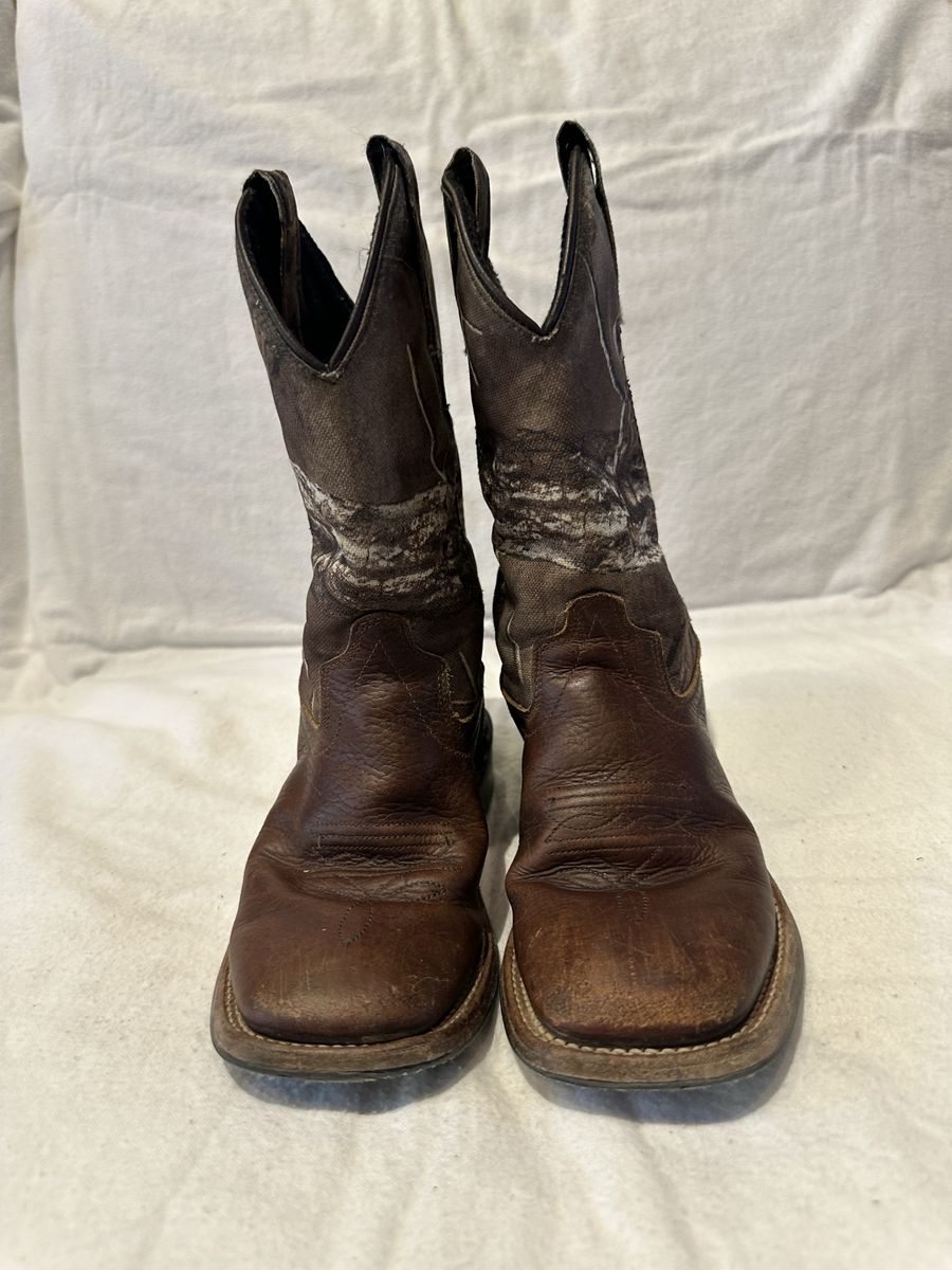 Old West toddler size 11.5 camo/Brown Leather western Boots