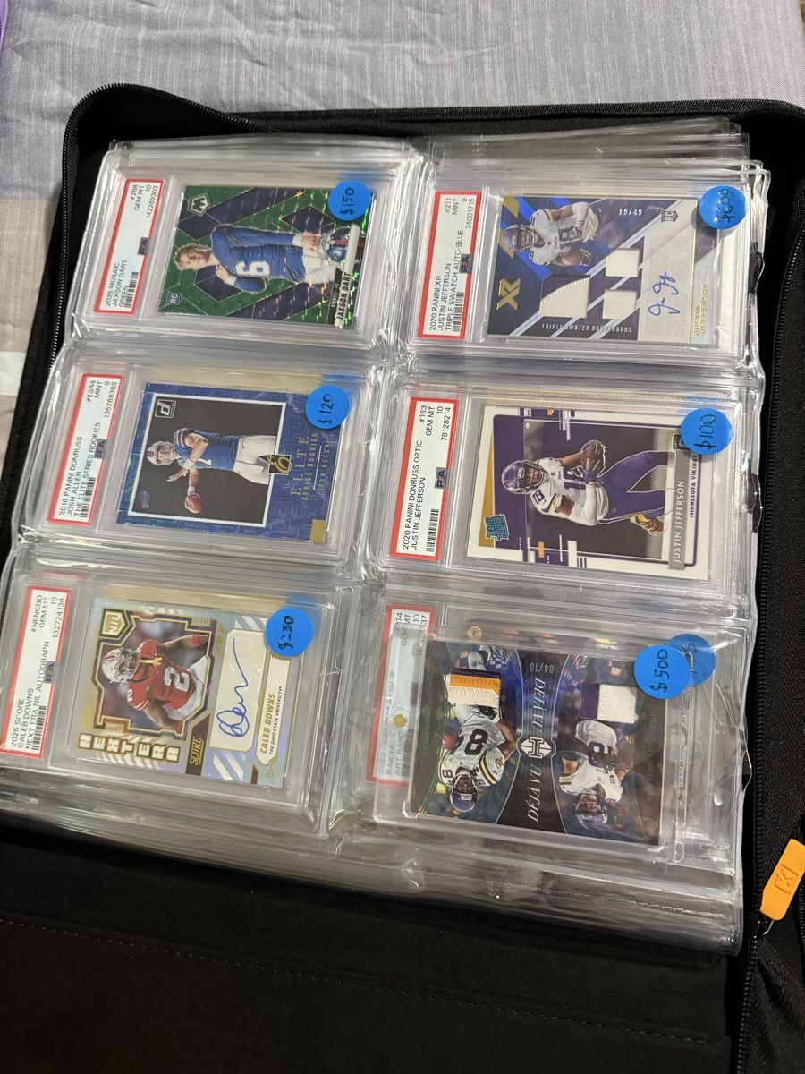 PSA Graded Sports Cards Collection - Justin Jefferson, Josh Allen, Jaxson Dart