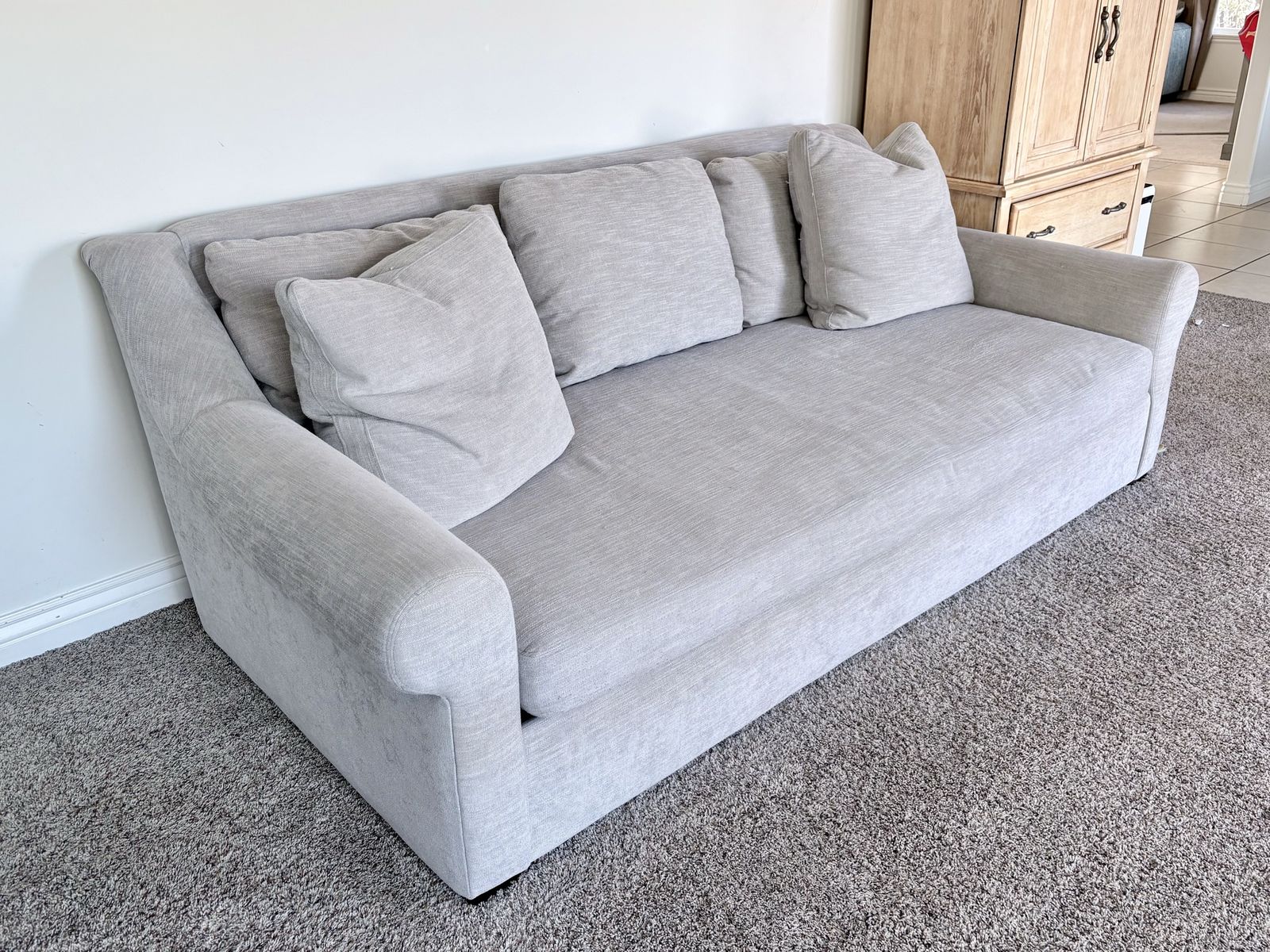 Kroehler Oversized Light Gray Sofa and Matching Chair Set