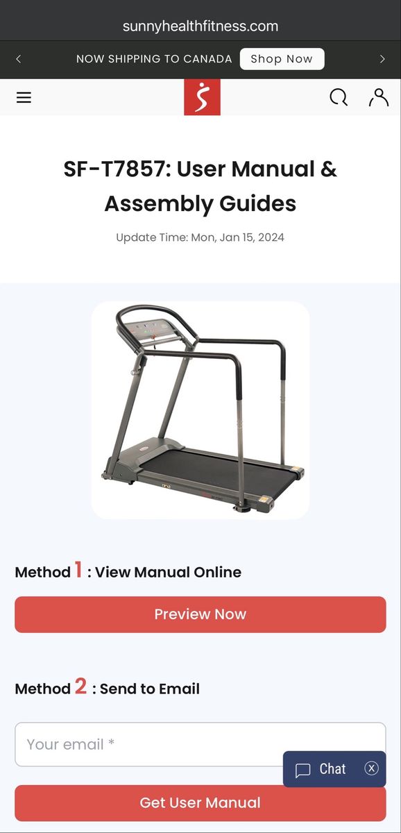 Sunny Health walking Treadmill