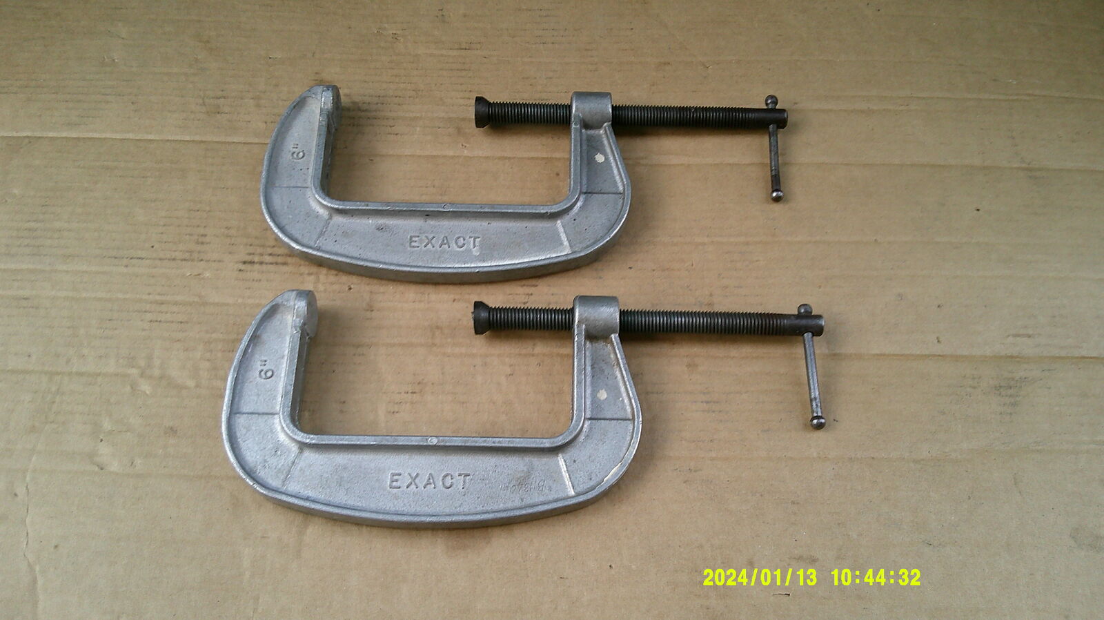 2--EXACT 6" Aluminum C-Clamps Triple Strength- Made in USA $20 EACH