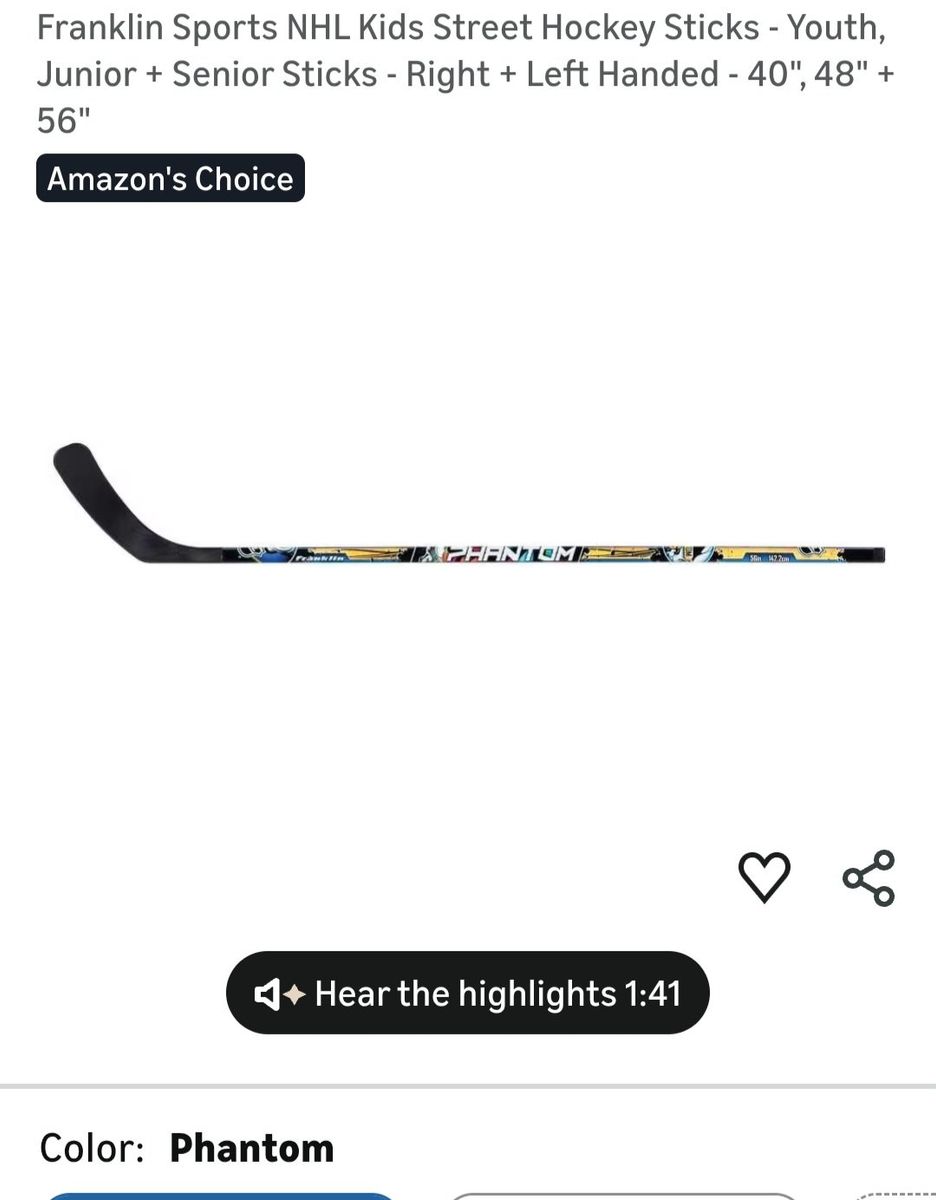 Franklin NHL 1090 Phantom Street Hockey Stick