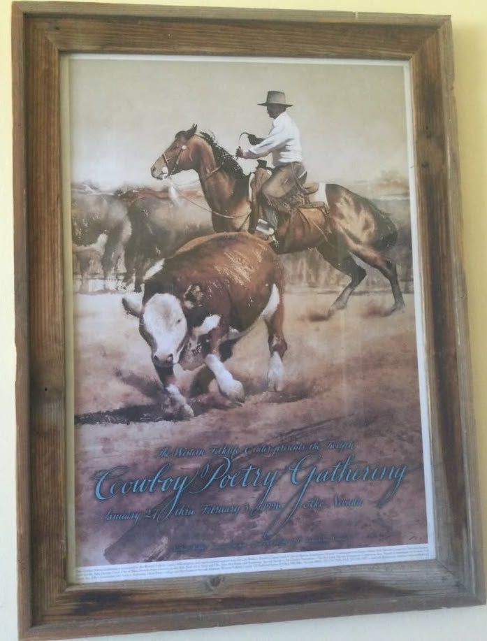 1996 Cowboy Poetry Gathering poster with Wood Frame