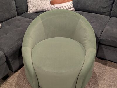 Nice Velvet Swivel Barrel Chair