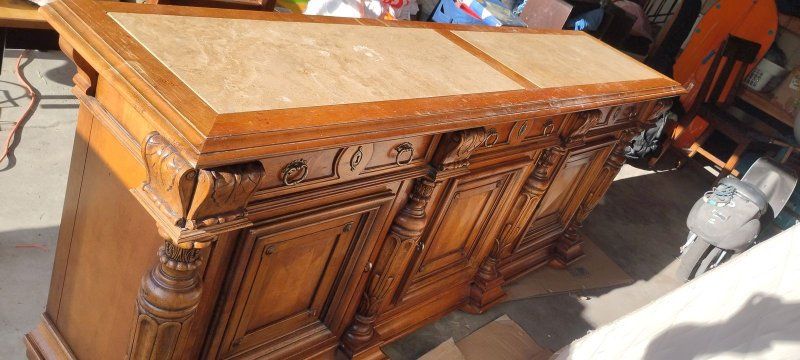 Henredon Artisan Buffet Base Credenza with Marble Top